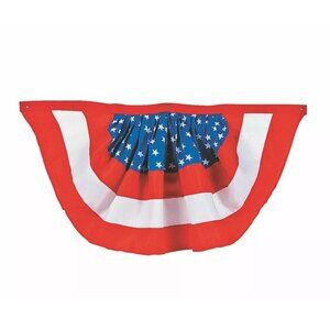 Polyester Patriotic Woven Bunting July 4th Party Patriotic Banner 36" W x 22" L